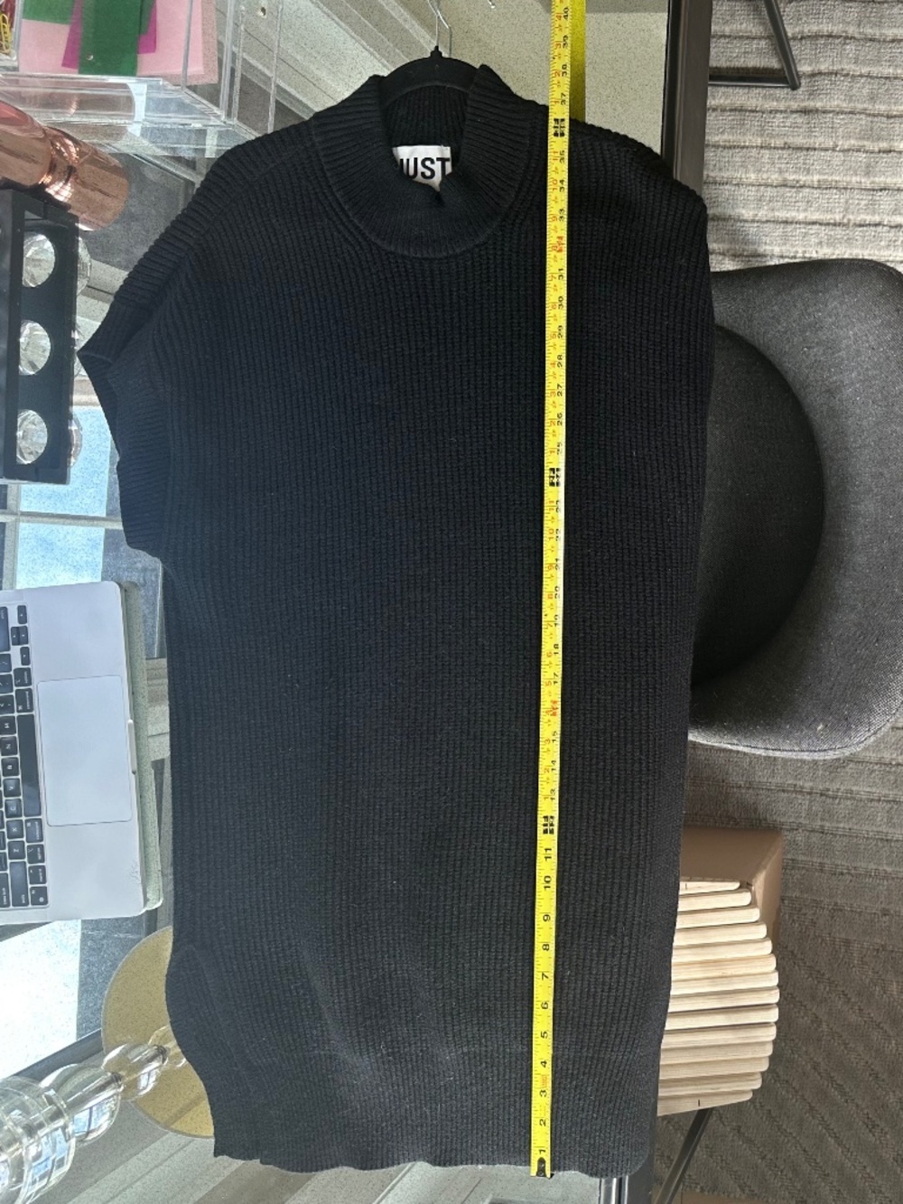 NWT - JUST FEMALE Sophie Black Chunky Rib Knit Sweater Tunic / Dress - Size L - Picture 5 of 8